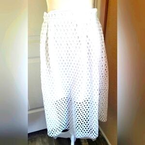 OC Style white skirt with circular cutout design  Size medium EUC